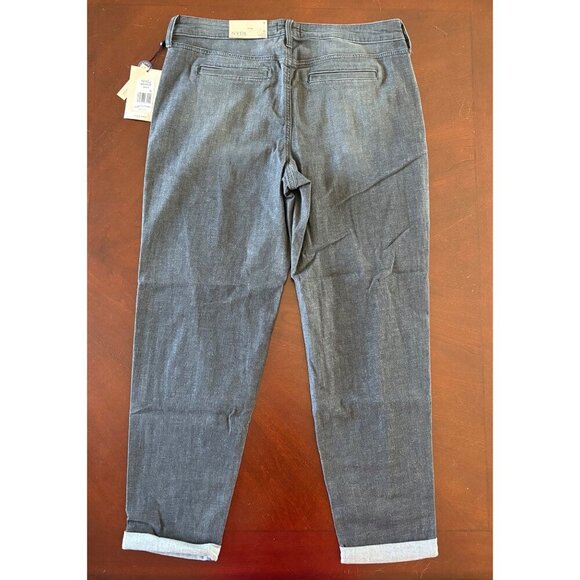 NYDJ NWT Charcoal Grey Giles Stretch Denim Cuffed Ankle High Rise Jeans Size 6 - Picture 4 of 13